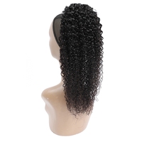 Extensions capillaires pour femmes noires, cheveux humains, crépus bouclés, Afro, queue de cheval avec cordon de serrage, cheveux vierges crus, à enrouler