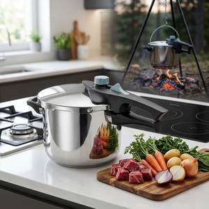 Olla a Presión de Acero Inoxidable para el Hogar, con Diseño de Asa en Forma de Pez, 4L/6L/8L/10L, para Uso en Cocina Doble, <span class=keywords><strong>Precio</strong></span> de Fábrica - Product Image 2