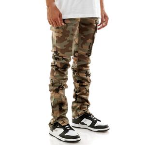 Nuevos Pantalones Ajustados de 5 Bolsillos con Estampado de Camuflaje, Pantalones Cargo Dobles para Hombre - Product Image 4