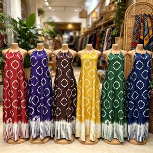 Nuovo Abito Casual Primaverile 2026 Stile Europeo e Americano, Gonna Lunga Larga Stampata con Colletto e Schiena Scoperta per Donne Africane Taglie Forti in Poliestere - Product Image 1