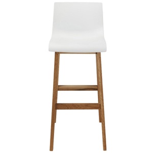 Gỗ Hiện Đại Chân PP Nhựa Chỗ Ngồi Cao <span class=keywords><strong>Bar</strong></span> Ghế Phân Với Trở Lại - Product Image 5