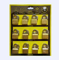 Lot de 12 cadenas en laiton à ouverture latérale, 25mm, 30mm, 40mm, finition laiton, vente en gros usine