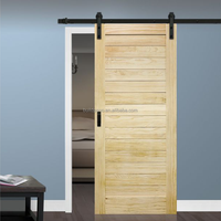 Kit de quincaillerie pour porte de grange en bois massif à roulement silencieux et robuste avec un design moderne pour la chambre à coucher, l'hôtel et la salle de bain