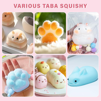Taba Squishy Kit Set Gel liquide et patte Moule en silicone avec emballage de matériau fait maison Jouets à presser pour fille