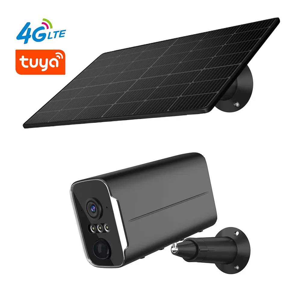 Tuya JerderFo 4G Cámara Lte 30000mAh Batería de larga duración Cámara 940 No Glow Wireless Home Security Batería Cámara 4G Panel solar