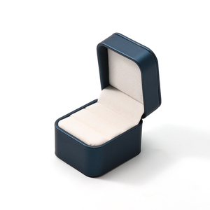 Cajas de Anillos Dobles Personalizadas FANXI, Cajas de Joyería de Cuero PU y Terciopelo para Anillos, Nuevo Diseño - Product Image 4