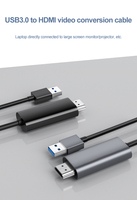 JustLink USB a HDMI Cable USB3.0 a HDMI 1080P Convertidor Adaptador Cable Macho a Macho Plug and Play para Laptop HDTV Monitor 1,8 M