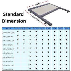 Système de commande à distance pour auvent de véranda motorisé résistant aux UV 6063-T5 avec extension et moteur Dooya, installation facile - Product Image 3