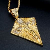 Hip Hop chrétien catholique jésus étanche sans ternissement en acier inoxydable bijoux de mode pendentifs colliers pour homme homme hommes