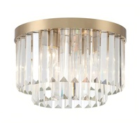 Lustre minimaliste en acier, luminaire transfrontalier en cristal transparent, plafonnier encastré AC, CRI 90 élevé, garantie 5 ans, chambre à coucher