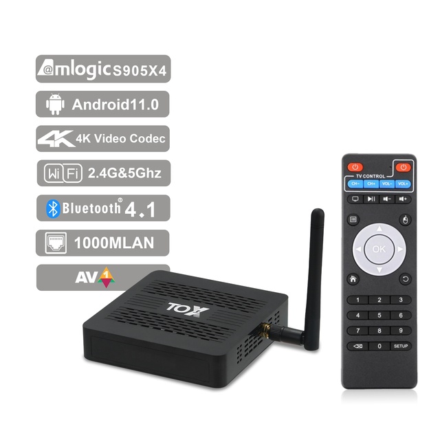 IHOMEMIX Ugoos Tox 3 TV Box Amlogic S905X4 4GB RAM 32GB ROM 2.4G/5G WIFI 1000M Android 11 Android TV Box Tox3 4/32