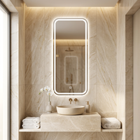 Cermin Kamar Mandi LED 180cm Full Body dengan Anti-Kabut & Sensor Sentuh 3 Warna yang Dapat Diredupkan, Cermin Pintar Dinding untuk Hotel & Rumah