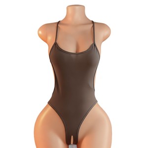 ชุดนอนซูคุมิซึแบบจั๊มสูทเซ็กซี่ ไร้ตะเข็บ เปิดเป้า ผ้าไหมน้ำแข็งเนื้อแน่น ยั่วยวน โพลีเอสเตอร์ เทอรีลีน - Product Image 5