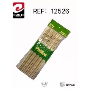 Palillos Wooden Chopsticks 12Pcs Natural Bamboo For Food Serving - Product Image 3