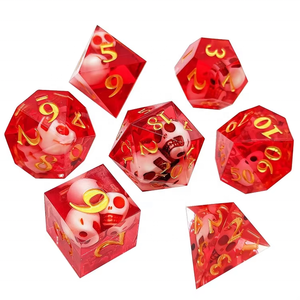 Dés à jouer en résine pour <span class=keywords><strong>jeu</strong></span> <span class=keywords><strong>de</strong></span> rôle DND, thème Halloween, crâne, bord tranchant, vente en gros - Product Image 6