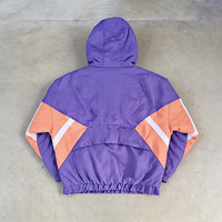Vestes à capuche pullover pour hommes, style vintage années 90, motif arc-en-ciel, vêtements de sport, coupe-vent rétro à blocs de couleurs avec demi-fermeture éclair
