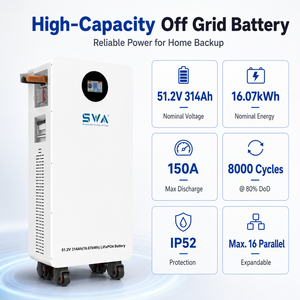 Sistema Solar Fuera de la Red SWA ENERGY de 16kWh, 20kWh, 30kWh, 40kWh, Paquete de Baterías de 51.2V 314Ah para Respaldo Doméstico y Almacenamiento de Energía - Product Image 2