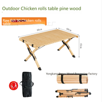 Table pliante d'extérieur moderne en bois grainé avec pieds rétractables, compacte, pliable, imperméable, en alliage d'aluminium et acier, mobilier d'extérieur