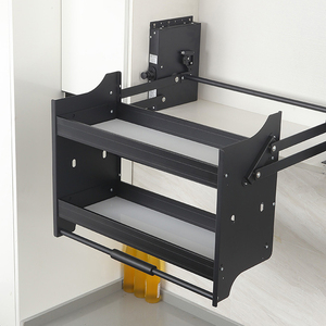 Modern 2-Tier Wall <b>Cabinet</b> Storage Organizer With Pull Down Shelving Kitchen Mounted Visual Guardrail In-<b>Cabinet</b> Installation 02 - Product Image 5
