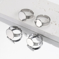 100 teile/beutel Edelstahl verstellbare Fingerring flache leere Einstellungen für DIY Schmuck 12mm Innen durchmesser Schmuck Funds tücke