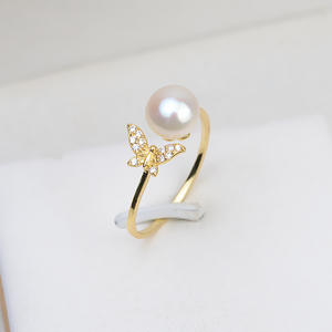 Bague ouverte en argent S925 pour femme, tendance, faite à la main, accessoire DIY avec plateau vide pour incrustation de perles de 7-8 mm, taille 7-8 - Product Image 4