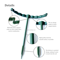 Cage à anneau demi-rond vert, Support de fleur, piquet en plastique, cadre de Support de plante de jardin avec Clips pour légume