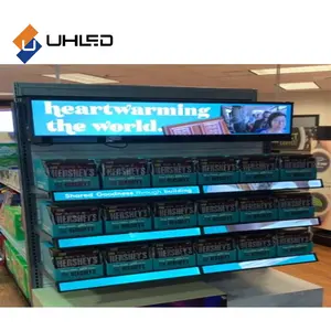 Écran d'étagère intelligent pour supermarché UHLED Étagères GOB polychromes Étagères à bande LED Écran d'étagère à bord Affichages LED