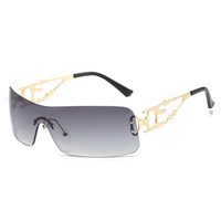 Lunettes de soleil sans monture de créateur pour femmes et hommes, lunettes de soleil de luxe en corne de buffle