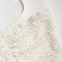 Robe d'été blanche style français élégant, décolleté sans bretelles, tissu fluide, service OEM ODM