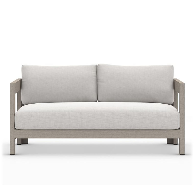 Leisure Durable Furnitures House Modern Style Teak Wood 2 Seater Sofa Small Contemporary Sofas