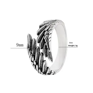<span class=keywords><strong>Anillo</strong></span> Vintage Ajustable con Pluma <span class=keywords><strong>de</strong></span> Ala <span class=keywords><strong>de</strong></span> Ángel, Moderno para Boda <span class=keywords><strong>o</strong></span> Fiesta para Hombre y Mujer - Product Image 2
