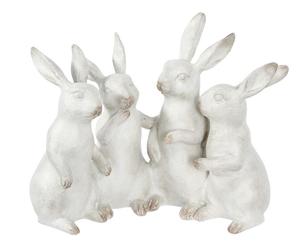 Figurines en quartz de lapin en polyrésine, 5 pièces, blanc - Product Image 4