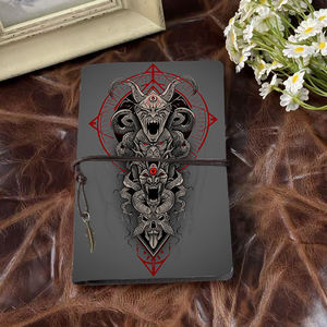A6 Journal Thanksgiving cadeau pour dans les lois de documenter les traditions familiales avec des têtes démoniaques serpents et symboles imprimés sur le - Product Image 2