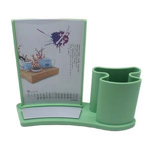 Customize Printed Plastic Pen Holder and Drawer Table Desk Calendar for Advertising Promotional Gift Sets SD-8229