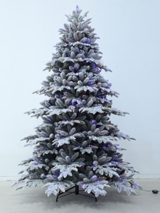 Artificial <b>Christmas</b> Snow Tree 5-10FT Pre Lit Hinged <b>LED</b> Lights Full Tree Indoor <b>Christmas</b> <b>Decoration</b> Durable Easy Assembly - Product Image 2