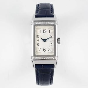 Reloj automático de alta calidad con diseño de lujo, esfera antihoraria, caja de acero inoxidable con diamantes incrustados, reversible, con doble zona horaria e impermeable. - Product Image 1