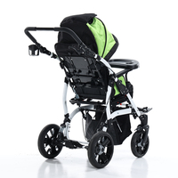 Poussette fauteuil roulant pliable pour enfants avec dossier et repose-jambes réglables et plateau repas