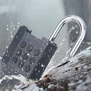 Smart <b>Padlock</b> Black 9mm Alloy Waterproof IP65 Push Button Lock For Home Outdoor Storage Warehouse Door - Product Image 3