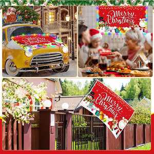 Bandera de Feliz Navidad de alta calidad con luz LED, diseño personalizado de 3X5, imprima su logotipo, letrero de patio para decoración de vacaciones al aire libre - Product Image 6