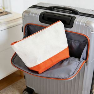 <b>Large</b> Capacity Canvas Zipper Handheld Makeup Stationery Storage Organizer <b>Bag</b> Eco Friendly Pouch - Product Image 2