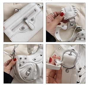 2024 nuovi arrivi commercio di prodotti Retro rivetto <span class=keywords><strong>a</strong></span> forma di <span class=keywords><strong>luna</strong></span> <span class=keywords><strong>borsa</strong></span> <span class=keywords><strong>a</strong></span> tracolla portatile sotto le ascelle <span class=keywords><strong>borsa</strong></span> da donna con bottone - Product Image 2
