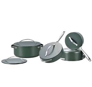 8-delige set Duitse stijl spuitgiet kookgerei antiaanbaklaag granietcoating kookpot sauspan diepe braadpan met plat deksel - Product Image 5
