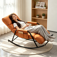 Fauteuil à bascule en métal pour balcon, maison, loisirs - Design moderne confortable, fauteuil individuel avec fonction sieste