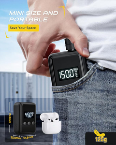 Mini Bomba de Aire Eléctrica Fácil de Usar con Manómetro Digital, Válvula <span class=keywords><strong>Presta</strong></span>/Schrader, Alta Presión (150 PSI) para Inflar Bicicletas de Montaña y Bicicletas de Carretera - Product Image 4