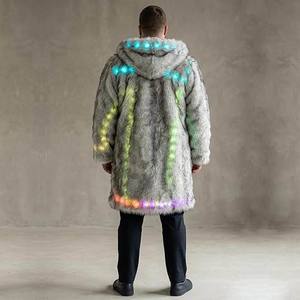 Veste LED pour <span class=keywords><strong>homme</strong></span>, manteau scintillant, costume de rave, tenue de festival de musique, veste lumineuse LED pour fêtes, Halloween, vacances - Product Image 3