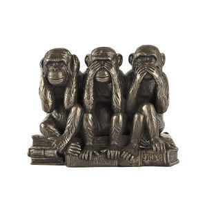 Statue d'animal singe « Ne vois pas, ne vois pas, ne dis pas » Trois vérités de l'homme Figurine - Product Image 2