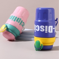 Termo de Acero Inoxidable Md224 para Niñas, 450 ml, Lindas Botellas de Agua con Dibujos Animados para Bebés y Niños, Taza Escolar Portátil para Niños