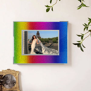 إطارات صور زجاجية لهدايا لامعة من الزجاج إطار للزفاف لتزيين المنزل هدايا عيد الميلاد للنساء - Product Image 5