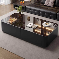 Ensemble de table basse en verre Starlight de style italien avec meuble TV, unité compacte moderne haut de gamme pour salon