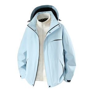 Chaqueta cortavientos impermeable con cremallera de 2,5 capas para hombres y mujeres con diseño de retazos para exteriores - Product Image 5